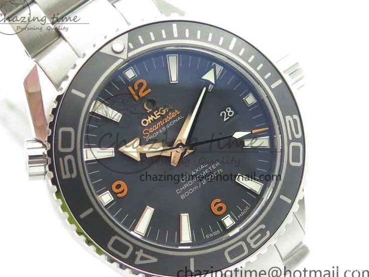 0508 Planet Ocean Pro 45mm OMF 1:1 Best Edition Orange Marker On SS Bracelet A8500 (Black Balance Wheel) Durable 8141